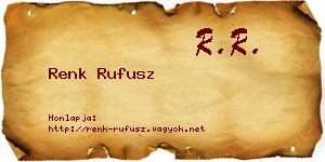 Renk Rufusz névjegykártya